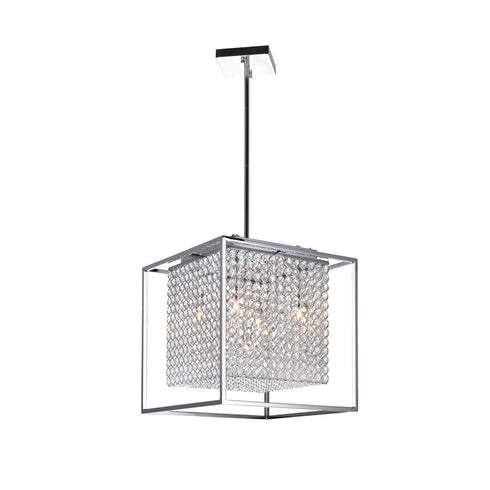 CWI Lighting Cube 5 Light Chandelier With Chrome Finish Model: QS8381P14C-S