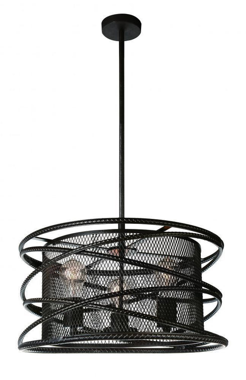 CWI Lighting Darya 3 Light Up Chandelier With Brown Finish Model: 9700P18-3-197