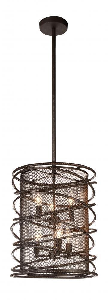 CWI Lighting Darya 6 Light Up Chandelier With Brown Finish Model: 9700P15-6-197