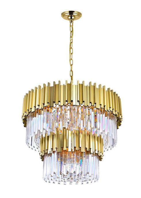 CWI Lighting Deco 12 Light Down Chandelier With Medallion Gold Model: 1112P32-12-169