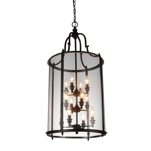 CWI Lighting Desire 12 Light Drum Shade Chandelier With Oil Model: 9809P17-12-109-A
