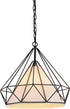 CWI Lighting Diamond 1 Light Down Pendant With Black Finish Model: 9600P15-1-101