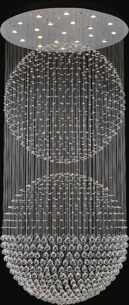 CWI Lighting Double Sphere 21 Light Flush Mount With Chrome Finish Model: 6608C47C