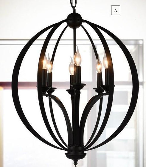 CWI Lighting Drift 6 Light Up Chandelier With Black Finish Model: 9825P24-6-101