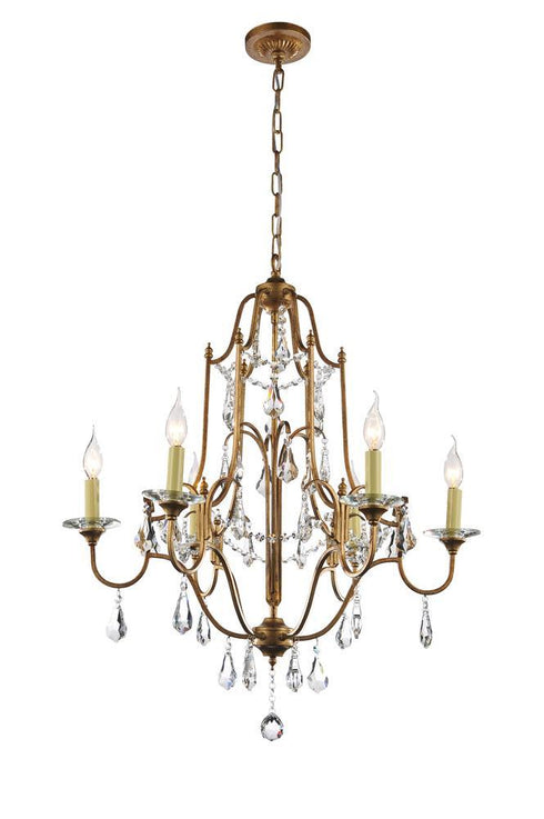 CWI Lighting Electra 6 Light Up Chandelier With Oxidized Bronze Model: 9836P28-6-125