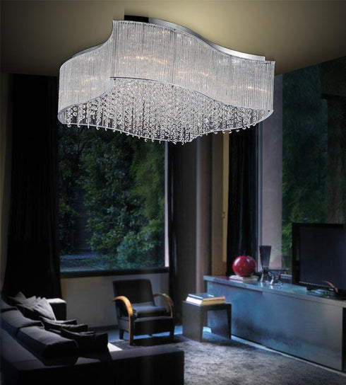 CWI Lighting Elsa 10 Light Drum Shade Flush Mount With Chrome Model: 5320C20C-S