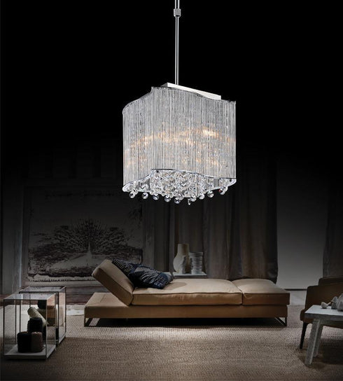 CWI Lighting Elsa 3 Light Drum Shade Mini Pendant With Chrome Model: 5320P10C-S