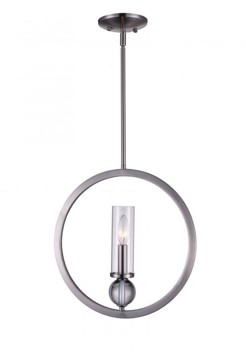 CWI Lighting Elton 1 Light Pendant With Satin Nickel Finish Model: 9951P15-1-606