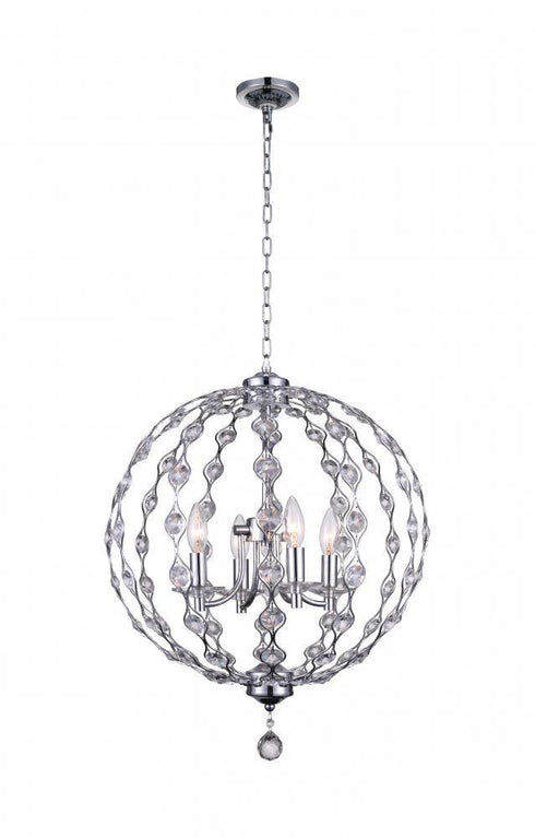 CWI Lighting Esia 4 Light Chandelier With Chrome Finish Model: 9970P19-4-601
