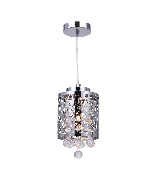 CWI Lighting Eternity 1 Light Drum Shade Mini Pendant With Chrome Model: 5008P6ST