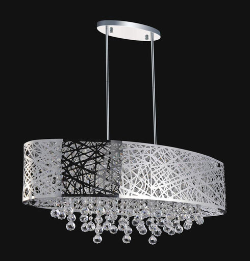 CWI Lighting Eternity 8 Light Drum Shade Chandelier With Chrome Model: 5008P32ST-O