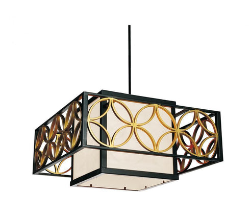 CWI Lighting Eva 2 Light Drum Shade Chandelier With Golden Model: 9838P21-2-S-129