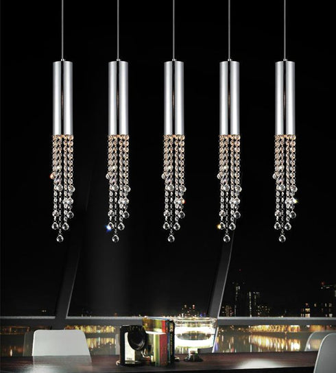 CWI Lighting Extended 5 Light Multi Light Pendant With Chrome Model: 5081P40C-RC