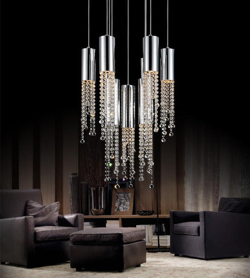 CWI Lighting Extended 9 Light Multi Light Pendant With Chrome Model: 5081P20C-R