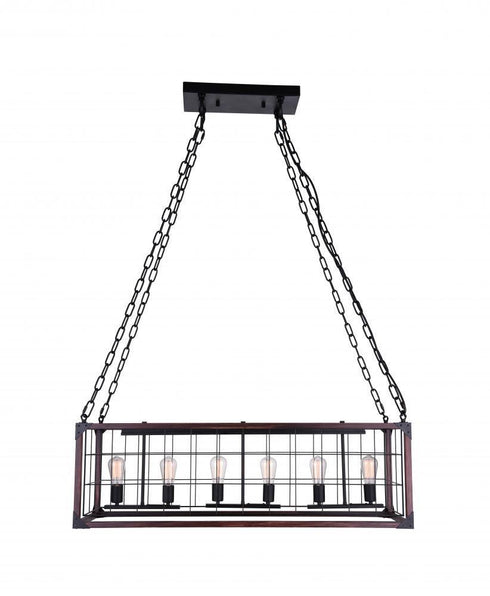 CWI Lighting Fetto 6 Light Island Chandelier With Black Finish Model: 9938P46-6-101