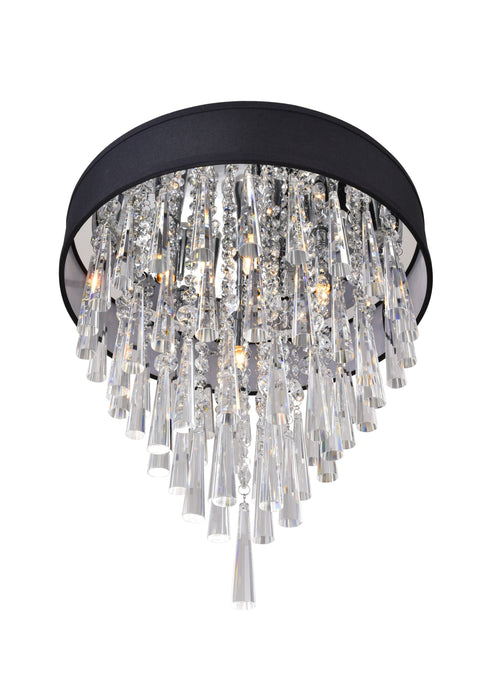 CWI Lighting Franca 4 Light Drum Shade Flush Mount With Chrome Model: 5523C16C (BLACK)