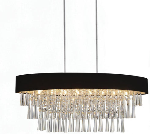 CWI Lighting Franca 8 Light Drum Shade Chandelier With Chrome Model: 5523P38C-O (BLACK)