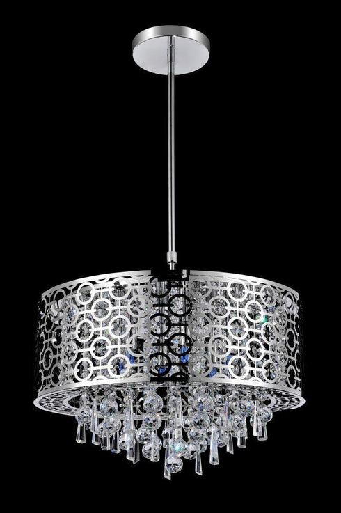 CWI Lighting Galant 5 Light Drum Shade Chandelier With Chrome Model: 5430P16ST-R