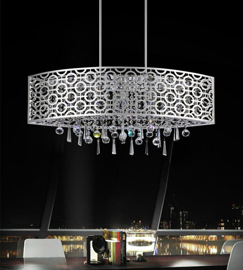 CWI Lighting Galant 5 Light Drum Shade Chandelier With Chrome Model: 5430P30ST-O