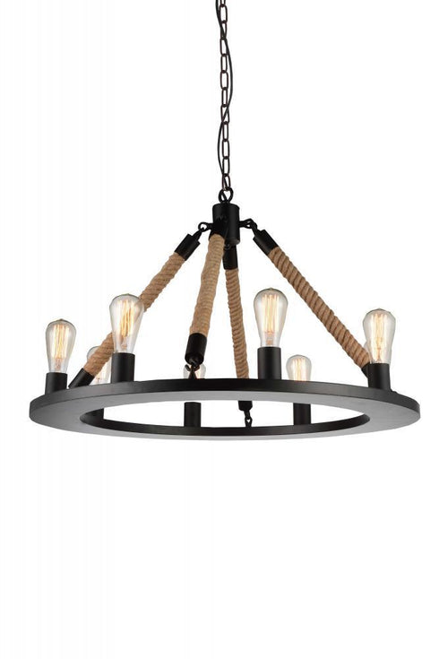 CWI Lighting Ganges 8 Light Up Chandelier With Black Finish Model: 9671P32-8-101