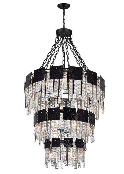 CWI Lighting Glacier 24 Light Down Chandelier With Polished Nickel Model: 1099P32-24-613