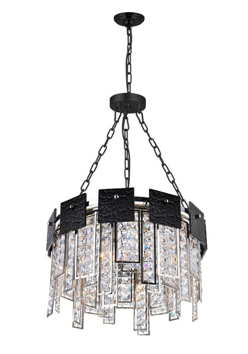 CWI Lighting Glacier 6 Light Down Chandelier With Polished Nickel Model: 1099P16-6-613