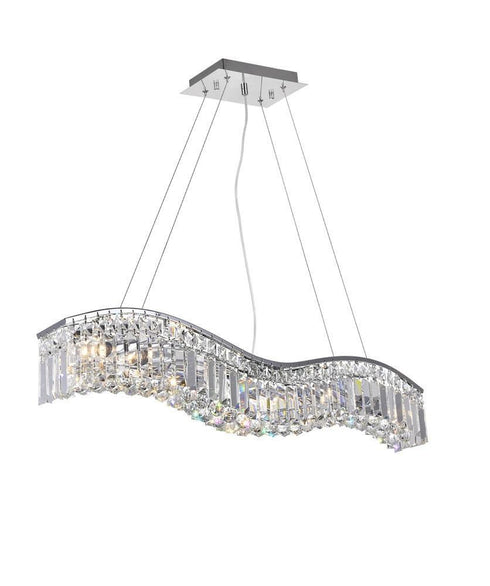 CWI Lighting Glamorous 5 Light Down Chandelier With Chrome Finish Model: 8004P30C-A (CLEAR)