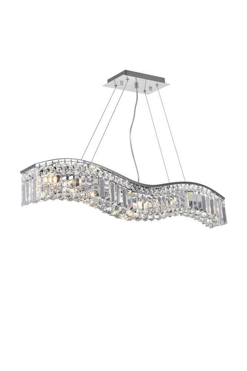 CWI Lighting Glamorous 7 Light Down Chandelier With Chrome Finish Model: 8004P36C-A (CLEAR)