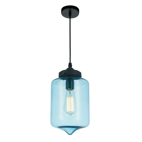 CWI Lighting Glass 1 Light Down Mini Pendant With Blue Model: 5570P7C - BLUE