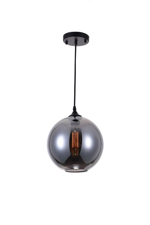 CWI Lighting Glass 1 Light Down Mini Pendant With Mirrored Smoke Finish Model: 5553P10-SMOKE