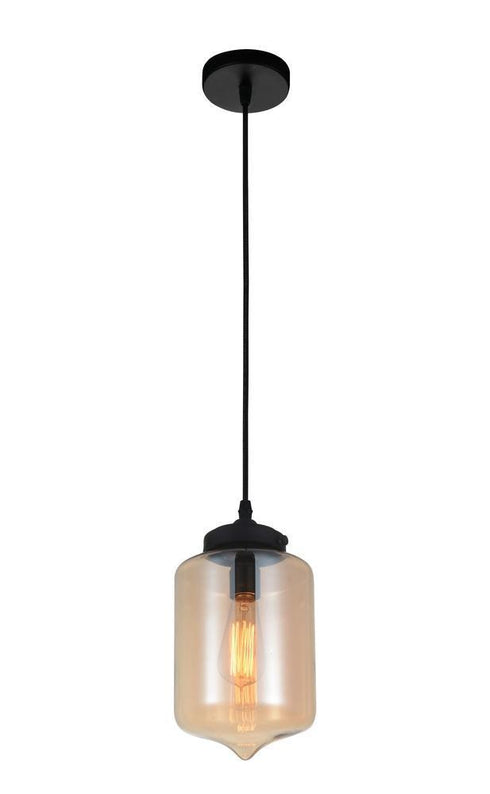 CWI Lighting Glass 1 Light Down Mini Pendant With Transparent Model: 5570P7C - AMBER