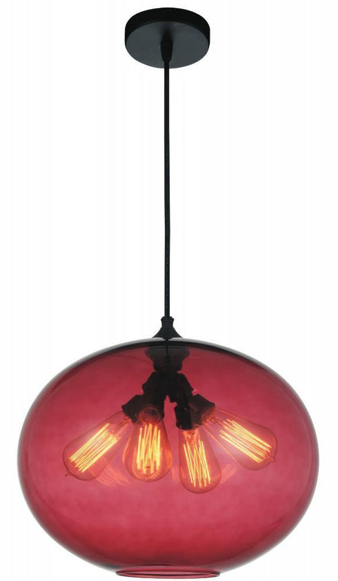 CWI Lighting Glass 4 Light Down Pendant With Transparent Purple Model: 5553P16 -PURPLE