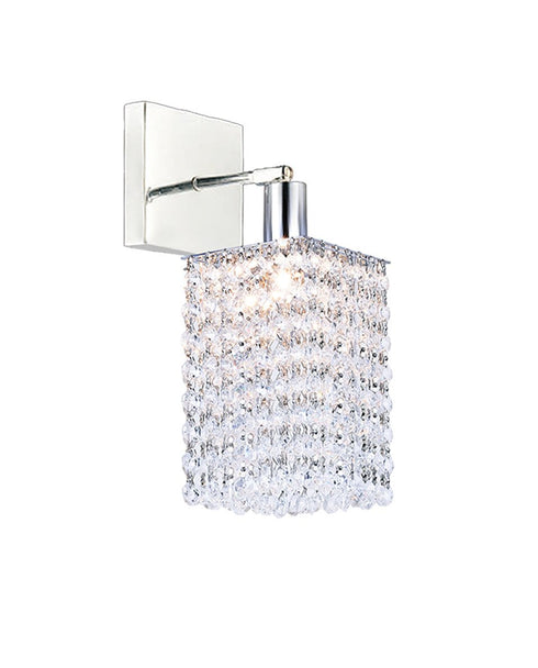CWI Lighting Glitz 1 Light Bathroom Sconce With Chrome Finish Model: 4281W-S-S (CLEAR)