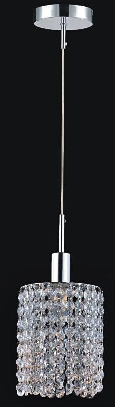 CWI Lighting Glitz 1 Light Down Mini Pendant With Chrome Finish Model: 4281P-R-R CLEAR CRYSTAL