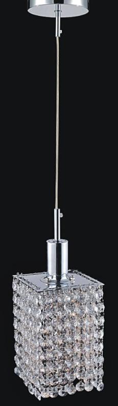 CWI Lighting Glitz 1 Light Down Mini Pendant With Chrome Finish Model: 4281P-R-S CLEAR CRYSTAL