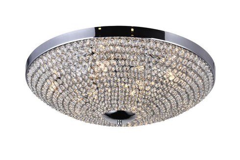 CWI Lighting Globe 9 Light Bowl Flush Mount With Chrome Finish Model: QS8357C24C