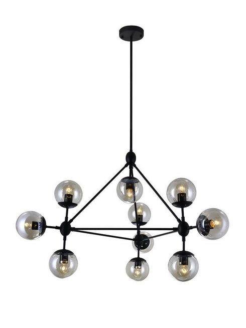 CWI Lighting Glow 10 Light Chandelier With Black Finish Model: 9614P39-10-101