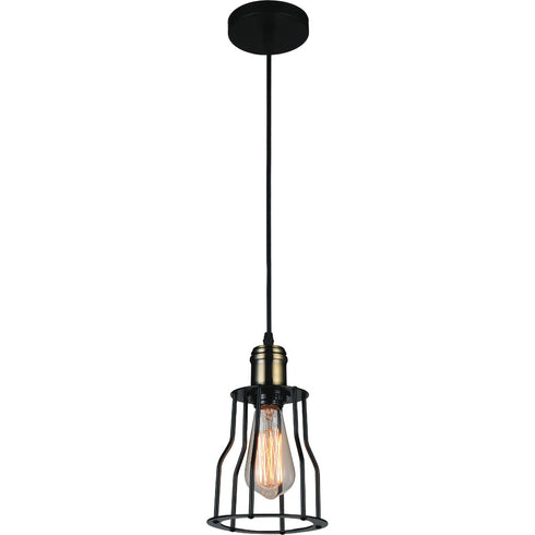 CWI Lighting Graham 1 Light Down Mini Pendant With Black Finish Model: 9609P6-1-101