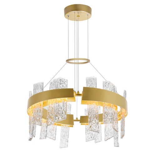 CWI Lighting Guadiana 24 Inch LED Satin Gold Chandelier Model: 1246P24-602-A