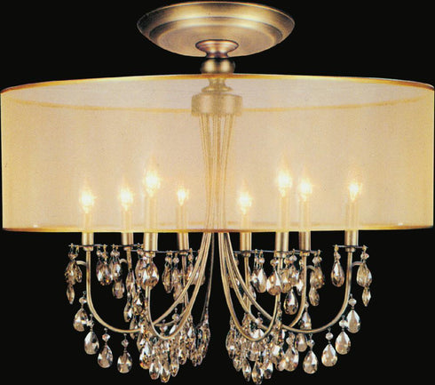 CWI Lighting Halo 8 Light Drum Shade Flush Mount With French Model: 5061C28GB