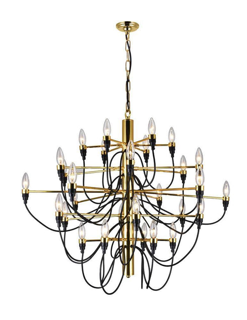 CWI Lighting Hayden 30 Light Chandelier With Gold Finish Model: 9959P34-30-617