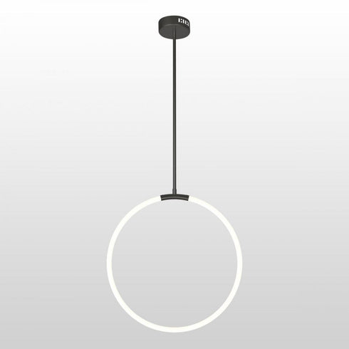 CWI Lighting Hoops 1 Light LED Chandelier With Black Finish Model: 1273P24-1-101