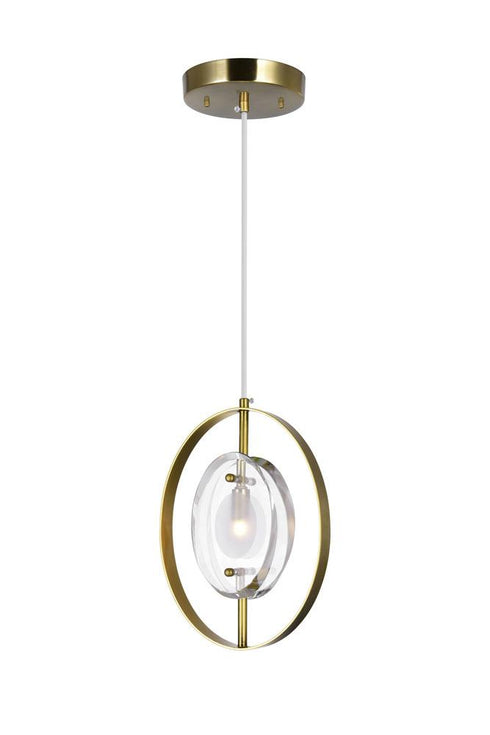 CWI Lighting Iris 1 Light Mini Pendant With Brass Finish Model: 1224P8-1-625