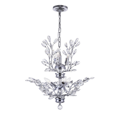 CWI Lighting Ivy 6 Light Chandelier With Chrome Finish Model: 5206P22C