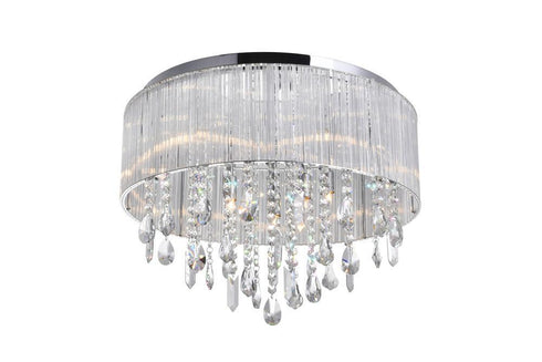 CWI Lighting Jacquimo 9 Light Drum Shade Flush Mount With Chrome Model: 5558C20C