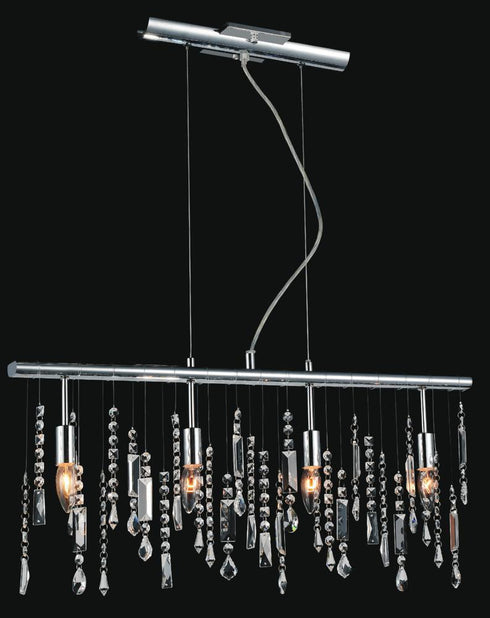 CWI Lighting Janine 4 Light Down Chandelier With Chrome Finish Model: 5549P30C