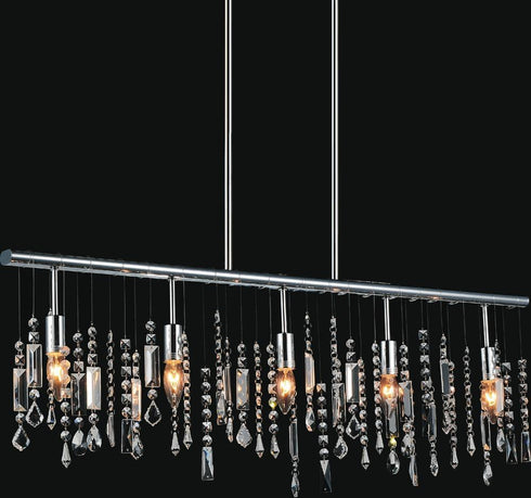 CWI Lighting Janine 5 Light Down Chandelier With Chrome Finish Model: 5549P38C