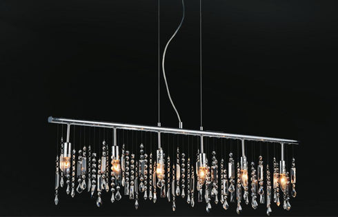 CWI Lighting Janine 6 Light Down Chandelier With Chrome Finish Model: 5549P46C