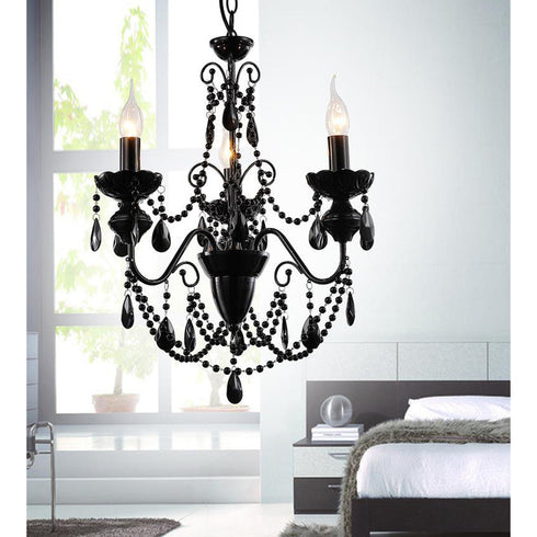 CWI Lighting Keen 3 Light Up Chandelier With Black Finish Model: 5095P16B-3