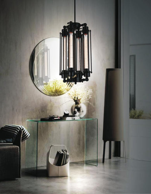 CWI Lighting Kiera 4 Light Down Mini Pendant With Black Finish Model: 9613P10-4-101